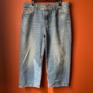 Zara Classic Blue Denim cropped Jeans 12